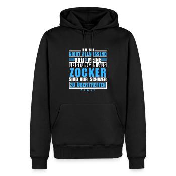 Unrivalled performance as a gamer - Men’s Premium Organic Hoodie - black - Front - Nico (187cm)