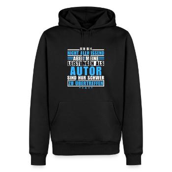 Unmatched Achievement as a Writer - Men’s Premium Organic Hoodie - black - Front - Nico (187cm)