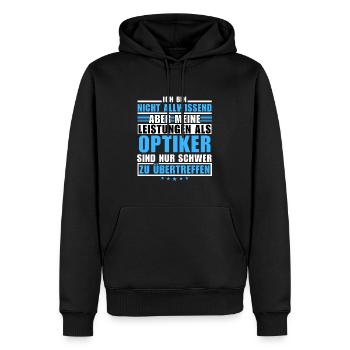 Unrivalled performance as an optician - Men’s Premium Organic Hoodie - black - Front - Nico (187cm)