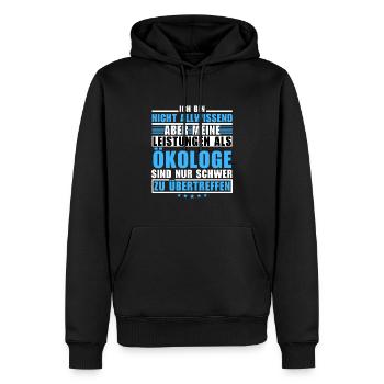 Unsurpassed performance as an ecologist - Men’s Premium Organic Hoodie - black - Front - Nico (187cm)