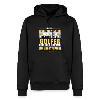 Unmatched performance as a golfer - Men’s Premium Organic Hoodie - black - Front - Nico (187cm)