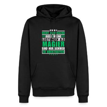 Unsurpassed performance as a magician - Men’s Premium Organic Hoodie - black - Front - Nico (187cm)