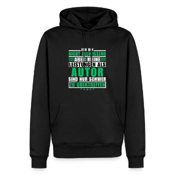 Unmatched Achievement as a Writer - Men’s Premium Organic Hoodie - black - Front - Nico (187cm)