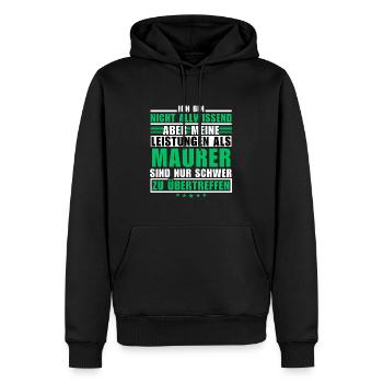 Unsurpassed performance as a bricklayer - Men’s Premium Organic Hoodie - black - Front - Nico (187cm)