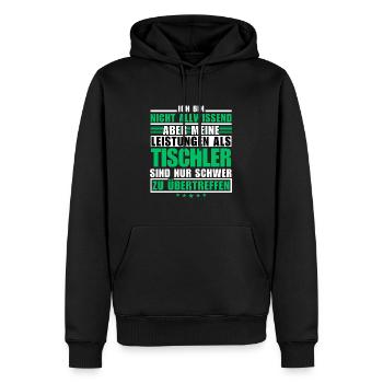 Unübertroffene Leistung als Tischler - Männer Premium Bio Hoodie - Schwarz - Vorne - Nico (187cm)