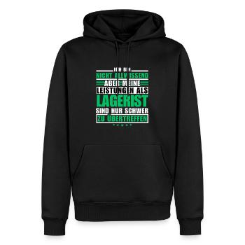 Unrivalled performance as a warehouse clerk - Men’s Premium Organic Hoodie - black - Front - Nico (187cm)