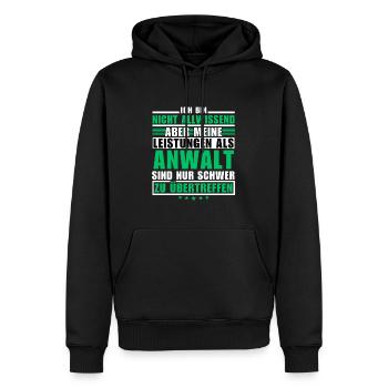 Unrivalled performance as a lawyer - Men’s Premium Organic Hoodie - black - Front - Nico (187cm)