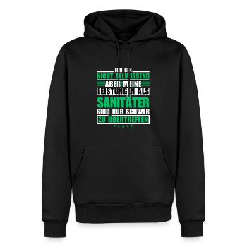 Unmatched performance as a paramedic - Men’s Premium Organic Hoodie - black - Front - Nico (187cm)