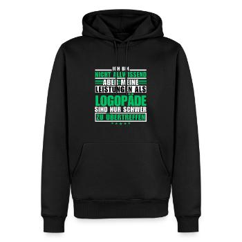 Unübertroffene Leistung als Logopäde - Männer Premium Bio Hoodie - Schwarz - Vorne - Nico (187cm)