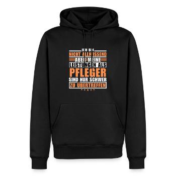 Une performance inégalée en tant qu’aidant naturel - Sweat à capuche Premium bio Homme - noir - Devant - Nico (187cm)