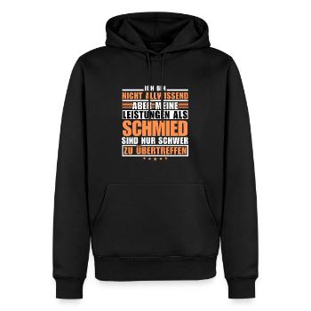 Unübertroffene Leistung als Schmied - Männer Premium Bio Hoodie - Schwarz - Vorne - Nico (187cm)