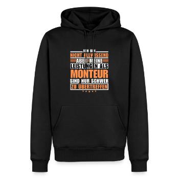 Unübertroffene Leistung als Monteur - Männer Premium Bio Hoodie - Schwarz - Vorne - Nico (187cm)