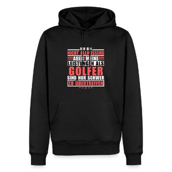Unmatched performance as a golfer - Men’s Premium Organic Hoodie - black - Front - Nico (187cm)