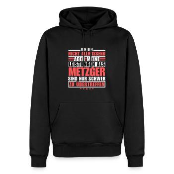 Unübertroffene Leistung als Metzger - Männer Premium Bio Hoodie - Schwarz - Vorne - Nico (187cm)