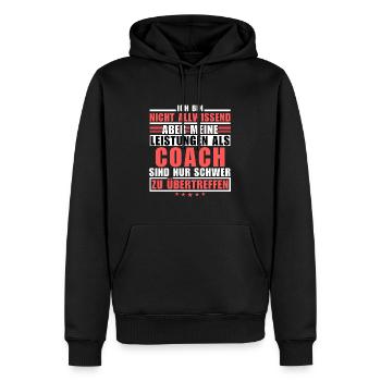 Unmatched performance as a coach - Men’s Premium Organic Hoodie - black - Front - Nico (187cm)