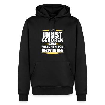 Jurist im falschen Job gelandet - Männer Premium Bio Hoodie - Schwarz - Vorne - Nico (187cm)