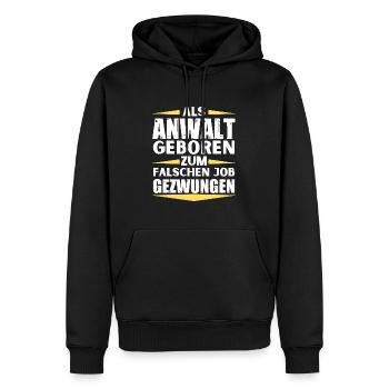 L’avocat a décroché le mauvais emploi - Sweat à capuche Premium bio Homme - noir - Devant - Nico (187cm)