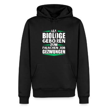 Biologe im falschen Job gelandet - Männer Premium Bio Hoodie - Schwarz - Vorne - Nico (187cm)