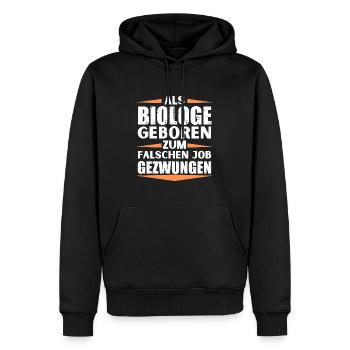 Biologe im falschen Job gelandet - Männer Premium Bio Hoodie - Schwarz - Vorne - Nico (187cm)