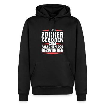 Zocker im falschen Job gelandet - Männer Premium Bio Hoodie - Schwarz - Vorne - Nico (187cm)