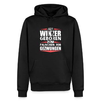 Winzer im falschen Job gelandet - Männer Premium Bio Hoodie - Schwarz - Vorne - Nico (187cm)