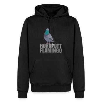 Ruhrpott Flamingo Taube - Männer Premium Bio Hoodie - Schwarz - Vorne - Nico (187cm)