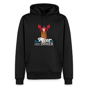 meer geht immer sommer-vibes moin moin meerweh - Männer Premium Bio Hoodie - Schwarz - Vorne - Nico (187cm)