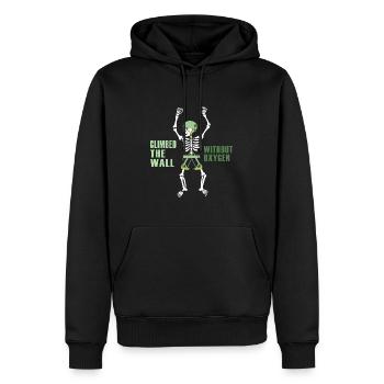 Alpinist klettern Bergsteigen alpin Gipfel - Männer Premium Bio Hoodie - Schwarz - Vorne - Nico (187cm)