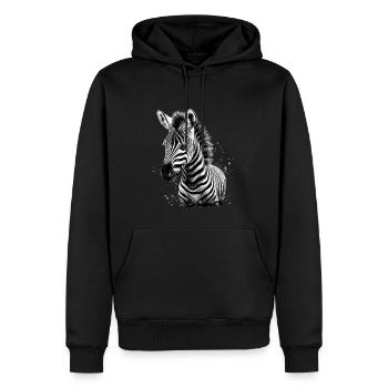 Zebra Afrika Tier - Männer Premium Bio Hoodie - Schwarz - Vorne - Nico (187cm)