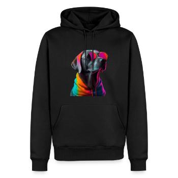 Labrador Hund mit Sonnenbrille - Männer Premium Bio Hoodie - Schwarz - Vorne - Nico (187cm)