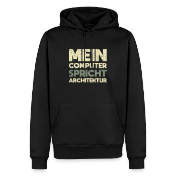 Mein Computer Spricht Architektur - Männer Premium Bio Hoodie - Schwarz - Vorne - Nico (187cm)