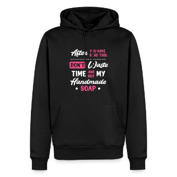 Conception de marchand de savon pour les fabricants de savon - Sweat à capuche Premium bio Homme - noir - Devant - Nico (187cm)