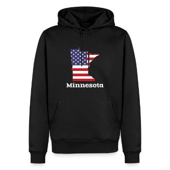 US Minnesota Kartendesign für stolze Minnesotaner - Männer Premium Bio Hoodie - Schwarz - Vorne - Nico (187cm)