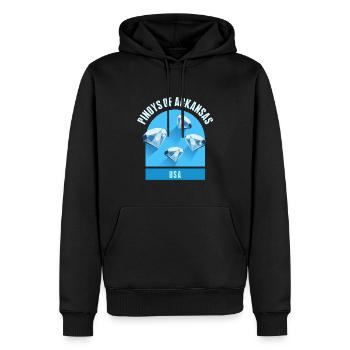 Arkansas Fil-Am Design für stolze Pinoys - Männer Premium Bio Hoodie - Schwarz - Vorne - Nico (187cm)