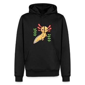 Design d’axolotl albinos doré pour les fans d’axolotl - Sweat à capuche Premium bio Homme - noir - Devant - Nico (187cm)