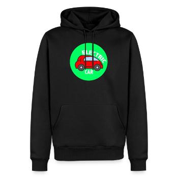Voiture électrique - Sweat à capuche Premium bio Homme - noir - Devant - Nico (187cm)