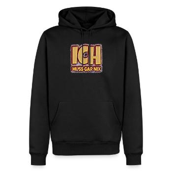 Ich muss gar nix - Männer Premium Bio Hoodie - Schwarz - Vorne - Nico (187cm)