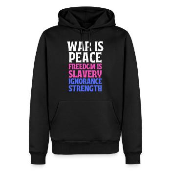 1984 ist wahr 2022 - Männer Premium Bio Hoodie - Schwarz - Vorne - Nico (187cm)