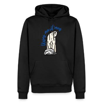 Original polar bear design for adventure lovers - Sweat à capuche Premium bio Homme - noir - Devant - Nico (187cm)