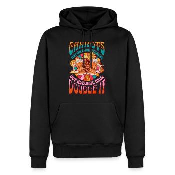 Carrots may improve Vision Alcohol will double it - Men’s Premium Organic Hoodie - black - Front - Nico (187cm)