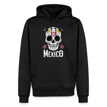 Crâne de sucre Mexique - Sweat à capuche Premium bio Homme - noir - Devant - Nico (187cm)