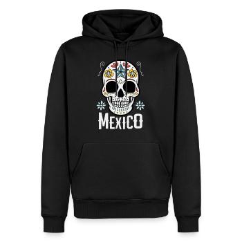 Crâne de sucre Mexique - Sweat à capuche Premium bio Homme - noir - Devant - Nico (187cm)