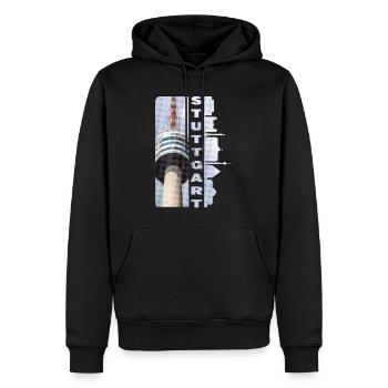 Stuttgart Deutschland Stadt Skyline Heimat Liebe - Männer Premium Bio Hoodie - Schwarz - Vorne - Nico (187cm)