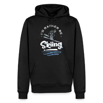 Sports d’hiver Alpen Pistensau - Sweat à capuche Premium bio Homme - noir - Devant - Nico (187cm)
