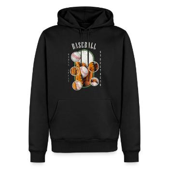 Baseball Ball Handschuh Schläger Vintage Retro - Männer Premium Bio Hoodie - Schwarz - Vorne - Nico (187cm)