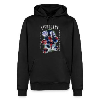Eishockey Eishockeyspieler Spieler Vintage Retro - Männer Premium Bio Hoodie - Schwarz - Vorne - Nico (187cm)
