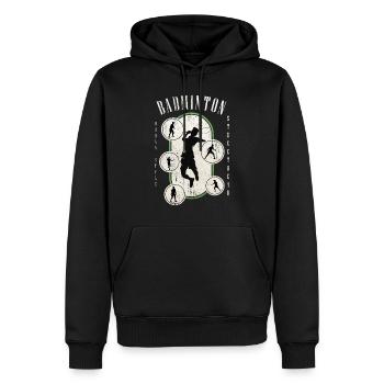 Badminton Badminton Sport Player Vintage Rétro - Sweat à capuche Premium bio Homme - noir - Devant - Nico (187cm)