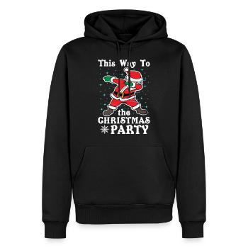 Par ici pour la fête de Noël - Sweat à capuche Premium bio Homme - noir - Devant - Nico (187cm)