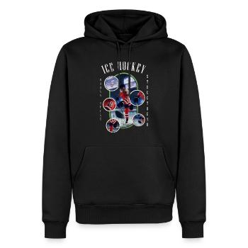Eishockey Eishockeyspieler Spieler Vintage Retro - Männer Premium Bio Hoodie - Schwarz - Vorne - Nico (187cm)
