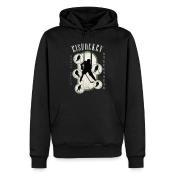 Eishockey Eishockeyspieler Spieler Vintage Retro - Männer Premium Bio Hoodie - Schwarz - Vorne - Nico (187cm)
